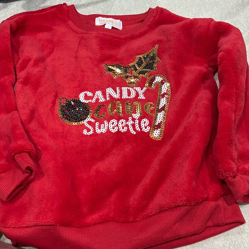 Kenzie girl holiday fleece top for girls size 5